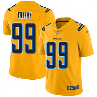 Los Angeles Chargers NFL Football Jerry Tillery Gold Jersey Men Limited 99 Inverted Legend